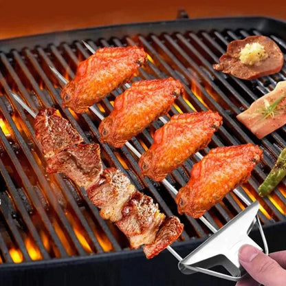 GrillMaster™ Tri-Spike: Revolutionerande 3-vägs Grillspett för Perfektion Varje Gång