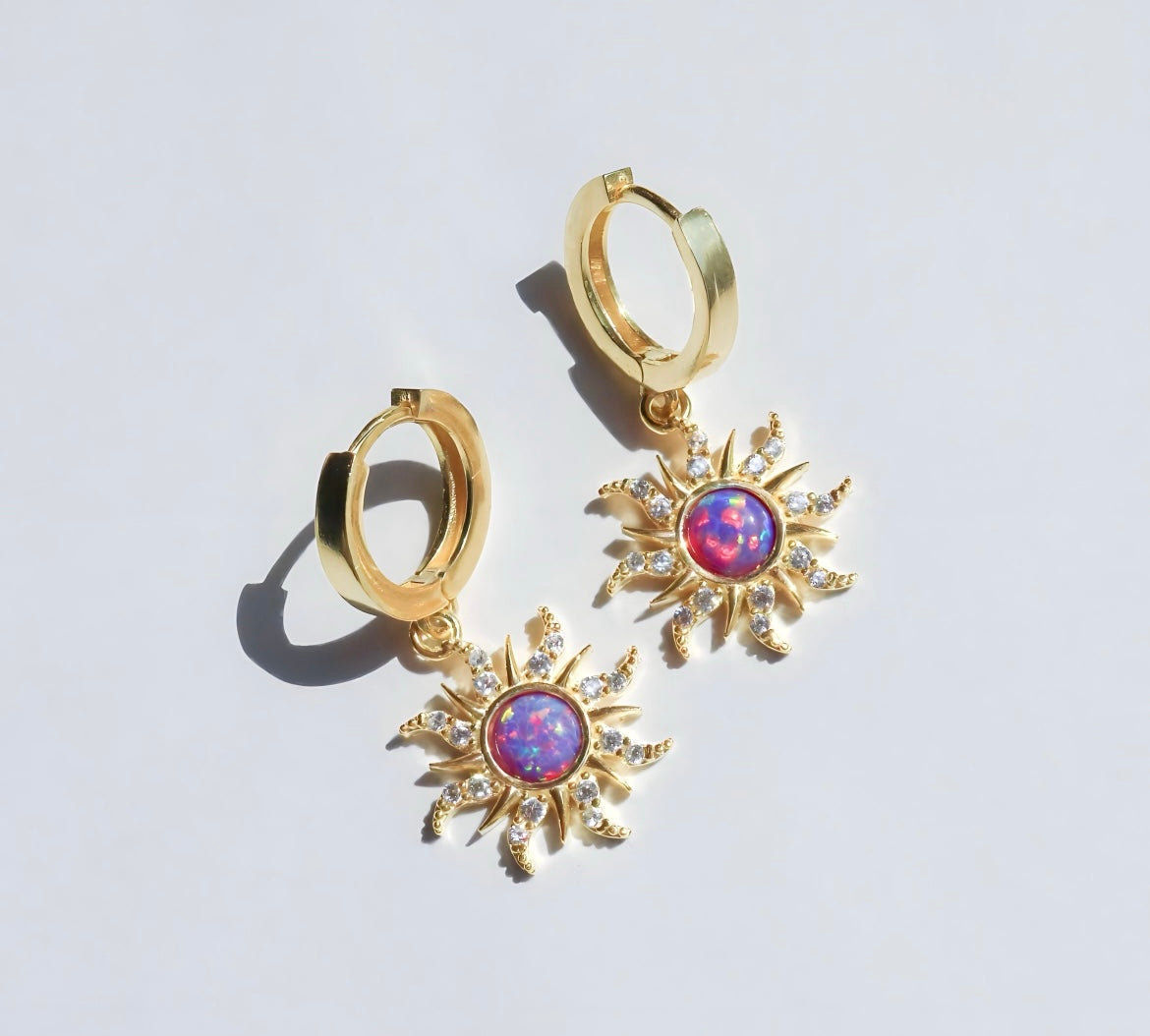 Rapunzel Opal Sun Earrings - Opalörhängen i Sagolik Glans