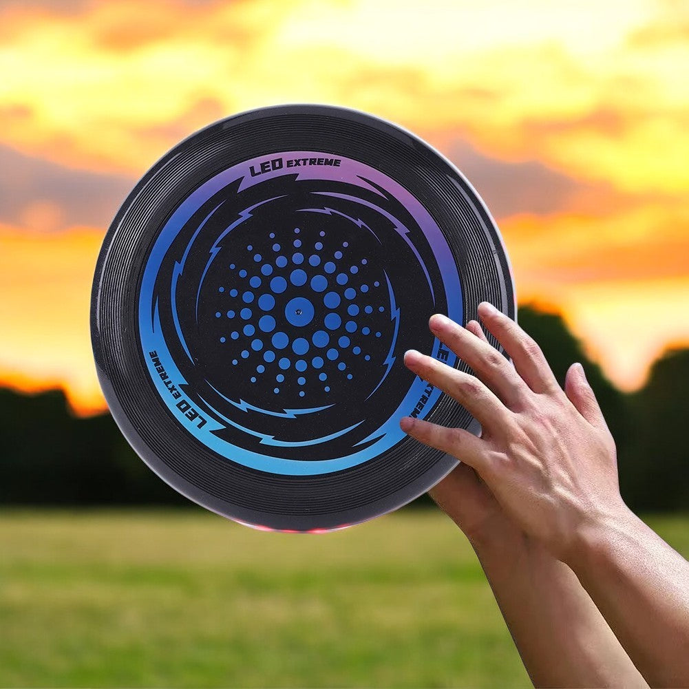 GlowFlight™ – Den lysende frisbee for morsomme spill i mørket!